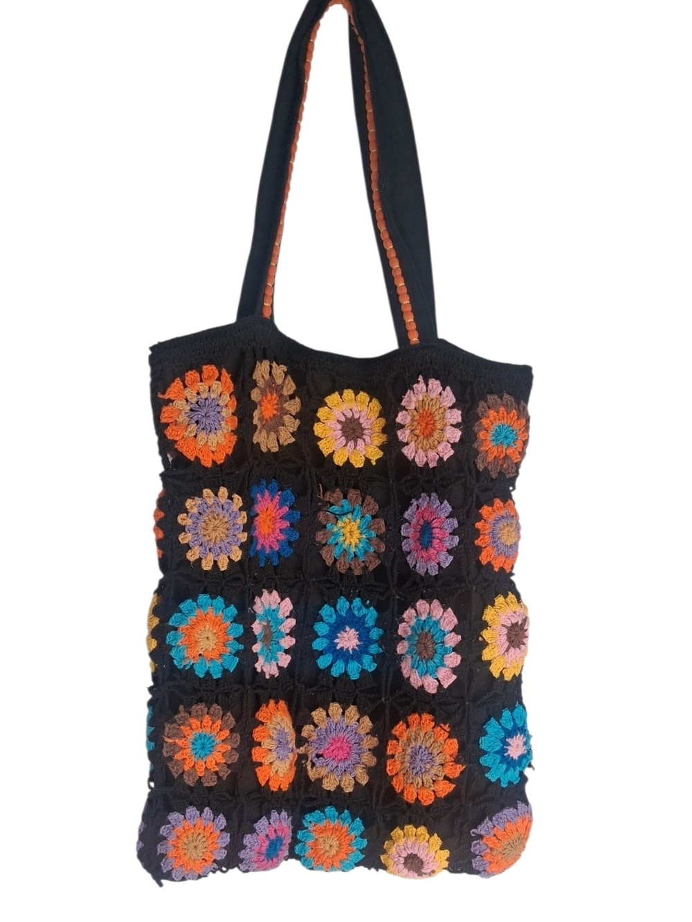 Vintage Floral Crotchet Tote